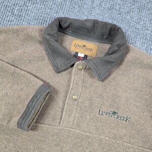Lewis Creek Jacket Mens Large Brown Polartec Fleece Snap Pullover Outdoor USA
